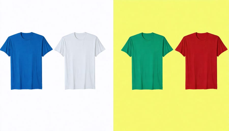 Comparison of trendy adaptive t-shirts with traditional t-shirts showing inclusive design features