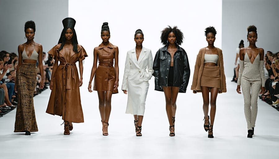 Models of various abilities showcasing modern adaptive fashion on the runway