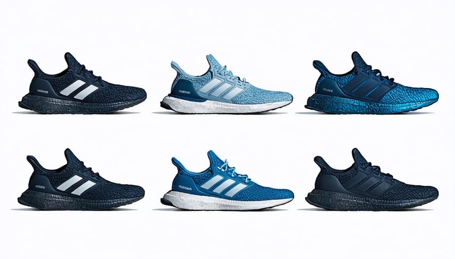 Process showing ocean plastic waste being converted into athletic footwear materials