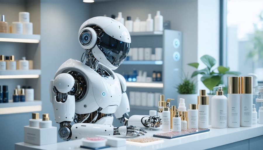 Automated beauty laboratory with AI-driven manufacturing of custom skincare products