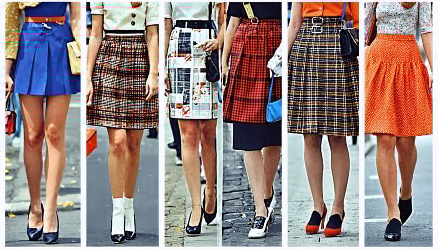 Young people on Carnaby Street wearing characteristic 1960s mod fashion