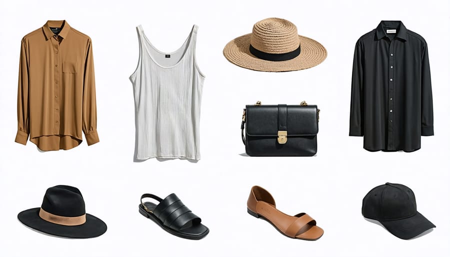 Instagram post featuring shoppable fashion items with product tags and prices