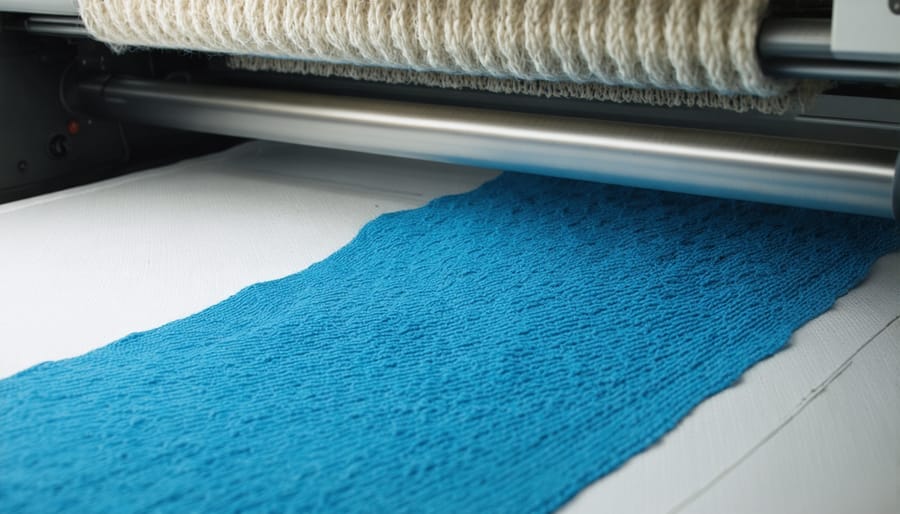Advanced 3D knitting technology demonstrating zero-waste manufacturing process