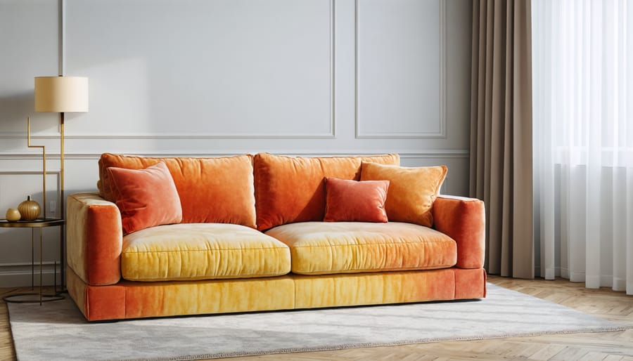 Contemporary living room with eco-friendly upholstered furniture showcasing stylish sustainable design