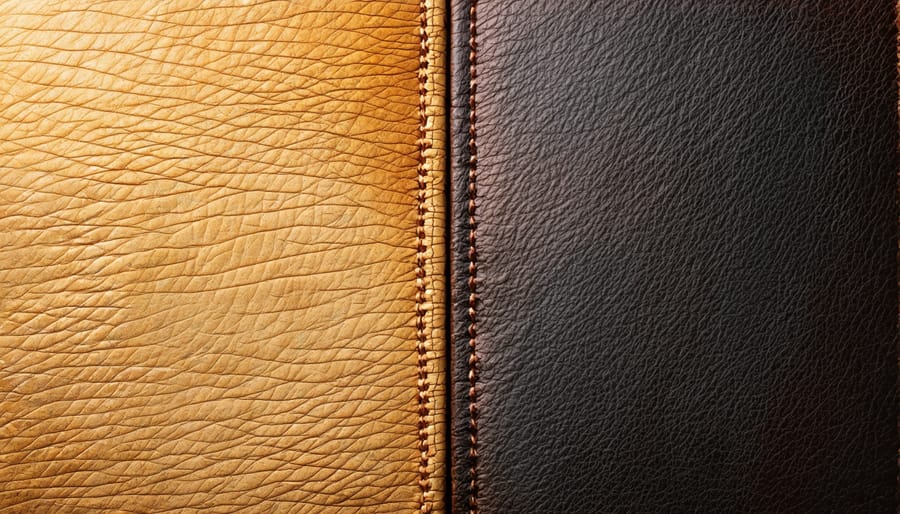 Side-by-side comparison of ethical leather production and vegan leather manufacturing