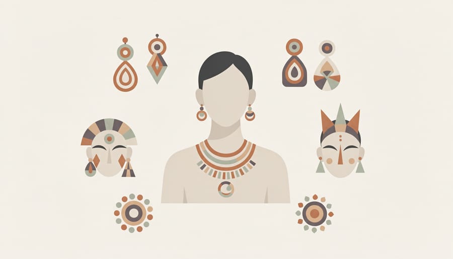 Woman wearing cultural ceremonial adornments including a headdress and nose jewelry in warm golden-hour light.